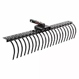 VEVOR Anhängerechen 152,4 cm Anhänge-Vertikutierer mit 21 Stahlspiralzinken Rasenvertikutierer-Rechen zur Befestigung an 121,92 cm oder 152,4 cm Langen Werkzeugleisten und 3-Punkt-Aufhängungssystemen