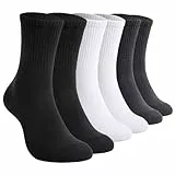 TUUHAW Sportsocken Herren 43-46 Tennissocken Schwarz Weiß Socken Herren 43-46 Strümpfe Grau Wandersocken Laufsocken Herrensocken Baumwolle Frotteesocken 6 Paar