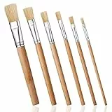 6 Stück Schablonierpinsel, Stupfpinsel Borstenpinsel Pinsel Rund Schablonierpinsel-Set Tupfpinsel Rundpinsel Set Naturborsten Pinsel Malpinsel Künstlerpinsel für Acrylmalerei DIY Crafts(6 Größen)