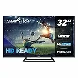 Smart Tech 32HN01V3 32 Zoll Fernseher - LED TV mit HD Auflösung, Dolby Audio und integriertem Triple-Tuner DVB-C/-T2/-S2 (2026)