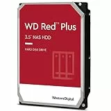 WD Red Plus interne Festplatte NAS 4 TB (3,5'', Workload-Rate 180 TB/Jahr, 5.400 U/min, 256 MB Cache, NASware-Firmware für Kompatibilität, 8 Bays) Rot