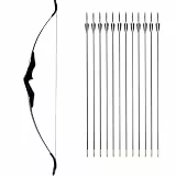 Recurve Bogen mit Pfeilen - Takedown 30/40lbs Bogen für Erwachsene - Outdoor Anfänger Set (40lbs + 12 Pfeile)