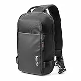 tomtoc Herren Umhängetasche Sling Bag Passt Switch 2, 11-Zoll iPad Air, iPad A16, 11 Zoll iPad Pro M4, Wasserabweisend Crossbody Bag Brusttasche Schultertasche Tagesrucksack für Alltag Wandern Outdoor