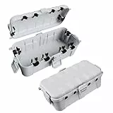 【2er Set】RESTMO Medium wasserdichte Kabelbox für den Außenbereich, IP54 wasserdicht, Wetterfeste Kabelbox, Schutz von Verlängerungskabeln, Steckdosenleisten und Winkelsteckern(29cm×13,2cm×10)-Hellgrau