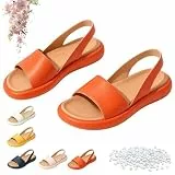 Yagerod Orthosandale — Schmerzlindernde Komfort-Sandalen, Barfuß Sandalen Damen, Trekking Sandalen Damen, Rutschfest & Federleicht, Ergonomische Komfortsohle, für Alltag, Job, Spaziergänge(Orange,42)
