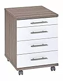 Möbelpartner Till Rollcontainer, 701397, trüffeleiche Dekor, ca. 42 x 50 x 57 cm