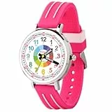 Kiddus Lernuhr für Kinder, Analoge Armbanduhr für Jungen und Mädchen ab 5 Jahren, 3ATM und 5ATM, Erste Uhr mit Stunden und Minuten, Lernspielzeug Geschenk für Kinder
