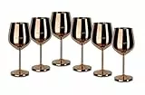 ECHTWERK bruchsichere Weingläser aus Edelstahl, Weinglas-Set, Rotweinglas, Campinggläser, Cocktailgläser, robust, unzerbrechlich, Kupfer Edition, 6tlg, 21x 7,3cm, 0,5L