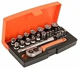 Bahco - SL25 Steckschlüsselsatz 25-Piece 1/4-Inch Drive - BAHSL25, Mehrfarbig, Single
