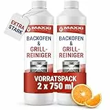 Maxxi Clean 2 x 750 ml Backofen und Grillreiniger Gel Paste I extrastarker selbstarbeitender Fettlöser I entfernt hartnäckige Verkrustungen ohne Schrubben I Backofen Herdplatte Grill I Made in Germany