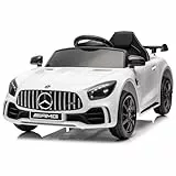LEADZM Mercedes-Benz AMG Kinder Elektroauto 12V mit 2.4G-Fernbedienung – Elektrofahrzeug 2-türig mit MP3, Hupe, LED-Leuchten