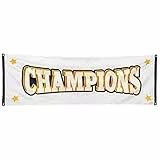 Boland 44771 - Banner Champions, Größe 74 x 220 cm, Flagge aus Polyester, Fahne, Zieleinlauf, Gewinner, Siegerehrung, Sportfest, Party