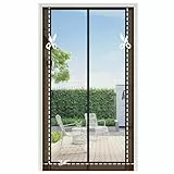 Sekey Fliegengitter Balkontür Magnet Zuschneidbar mit Seitlichen Schnallen| Ohne Bohren| 4 cm Klettband Oben, Insektenschutz Balkontür für Balkon/Terrassen/Schlafzimmer, 90 x 210 cm, Schwarz