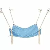 DONGKER Katzen Hängematte, Doppelseitiger Hängendes Bett fur Haustierkäfig, Atmungsaktive Hängebett mit Karabinern und Quasten für Katzen, Frettchen, Ratte, Kaninchen oder Andere Haustiere