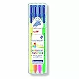 Staedtler triplus 362 SB4 textsurfer Textmarker, 4 Stück in aufstellbarer Staedtler-Box, Neon