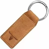 URBAN FOREST Schlüsselanhänger Leder mit Geschenkbox I Schlüsselring für Autoschlüssel mit RFID I Geschenk für Damen & Herren (Hunter Cognac)