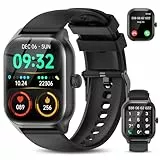 zaisia Smartwatch Damen Herren mit Telefonfunktion, 2.01' HD Touchscreen, Fitnessuhr mit Pulsuhr Schlafmonitor Schrittzähler, IP68 wasserdicht, für Android iOS