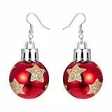 Weihnachtsohrringe Weinglas-Ohrringe Weihnachten Weihnachtsschmuck Damen Rote Acryl-Tropfen-Ohrringe Weihnachtskugeln Geschenke Für Die Weihnachtsfeier Schmuck Weihnachten (222-B, One Size)