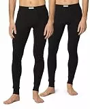Timone Termo Lange Unterhosen Herren warm und bequem aus Baumwolle Thermounterhose Knöchellänge für kalte Tage Winter Herren Unterwäsche TI30-127 (2er Pack Schwarz/Schwarz, L)