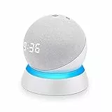 C YECEN Tischständer für Echo Dot 5. & 4. Generation, Desktop-Halterung,Basishalterung mit Lichtleiter und mit integriertem Kabelmanagement,Weiß
