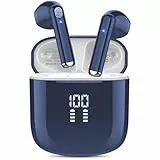 OYIB Bluetooth Kopfhörer, 2024 In Ear Kopfhörer Kabellos Bluetooth 5.3 Kopfhörer mit ENC Mic, 25 Std Tiefer Bass Wireless Earbuds, Touch Control, IP7 Wasserdicht Ohrhörer LED-Anzeige Tiefes Blau