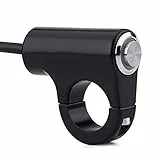 Keenso Motorrad Lenkerschalter, 7/8' 22mm Wasserdicht Motorrad Lenkerhalterung Schalter Lenker Taster(B Style Self-Locking Button with Light)