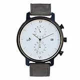 Opis UR-M2: Elegante Vierquadranten Chronograph Holzuhr mit Lederarmband für Herren/Multifunktionaler Männer Holzchronograph (Schwarzes Sandelholz)