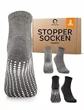 Occulto Damen Stoppersocken 80% Baumwolle 2-4 Paar (Modell: Madeleine) 2 Paar|Schwarz,Grau 39-42