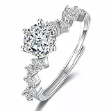 AIFUYUDM Ring Silber 925 Damen, Verstellbar Ringe für Frauen mit Zirkonia Verlobungsring Engagement Ringe Silber Promise Ringe Schmuckgeschenke mit Box
