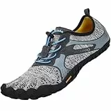 SAGUARO Outdoor Fitnessschuhe Herren Barfussschuhen Atmungsaktive rutschfeste Laufschuhe, 43 EU, Grau