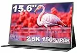 CUIUIC 15,6' Portable Monitor 2.5K – QHD 2560x1440 IPS, 500 Nits, 150% sRGB, HDR, USB-C/HDMI, Augenfreundlich, Zweitbildschirm für Mac, Laptop, Handy, PC, PS5, Xbox mit Smart Case