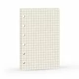 A7 Refill,Pocket Notebook Inserts, Grid 6 Hole Paper for Filofax, Square Matrix 100gsm Thicker Paper for Refillable 6 Rings Binder Agenda, 4.84 x 3.23'', Harphia