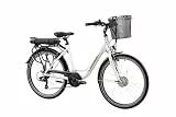 F.lli Schiano E-Moon, E Bike für die Stadt 26 Zoll, 36V 13Ah Abnehmbarer Akku, Motor 250W 40Nm, City Ebike für Herren/Damen, Weiss