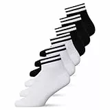 YOUCHAN 6 Paar Sneaker Socken Herren Damen Retro Kurze Socken Baumwolle Komfortabel Knöchelsocken Schwarz Weiß 35-38
