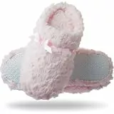 tofern Hausschuhe zweite Haut Ultra Weich Bequem flauschig warm Satin Memory Foam rutschfeste Sohle Winter Frauen Damen Kinder Mädchen, Pink 39-40(260 MM)