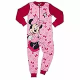 United Labels Disney Minnie Mouse Jumpsuit für Mädchen, Rosa, 110-116, Overall lang, Schlafanzug Einteiler für Kinder