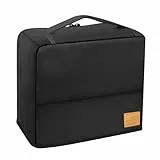 Lermende Reise Kulturbeutel für Herren und Damen, Kosmetiktasche mit Doppelter Reißverschlussöffnung, Großer Stauraum Kulturtasche mit Griff für Waschtasche. (Black)