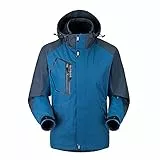 Fulidngzg Skijacke Herren 4XL Reflektionsstreifen 3 In 1 Atmungsaktiv Outdoorjacke Wanderjacke Ski Dicke Snowboardjacke Outdoor Schwarz Warm Winterjacke Regenjacke Arbeitsjacke
