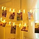 ZAIYW 3 Meter 20 LEDs Foto Lichterkette mit Klammern Auto Timer, 5 Modi Fotoclips Lichterkette Batterie mit 20 Klammern, Weihnachtslichterkette für Wohnzimmer Weihnachten Hochzeiten