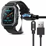 Kompatibel mit xinwld Smartwatch für Herren H30 Ladegerät, Blueshaweu 2-poliges magnetisches USB-Ersatzladegerät, kompatibel mit xinwld H30 Smartwatch 4,7 cm (1,8 Zoll) (schwarz)