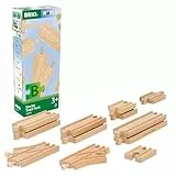 BRIO World – 36099 Schienen Starter Sortiment B | 12-teiliges Holzschienenset für Kinder ab 3 Jahren