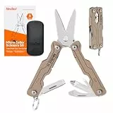 NexTool Multitool Mini Sailor Scissors S0,8-in-1 Micro Ultraleicht EDC Multitool für Schlüsselbund mit Zahnscherschneider,Pinzette,Camping&Wander für DIY,Outdoor&Alltag,Geschenk für Männer&Women-Khaki
