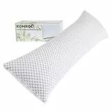 ROMROL Kühlendes Seitenschläferkissen mit Bezug 40 x 145 cm, Verstellbares Gelkissen mit Verstellbarer Füllung, Stillkissen mit Memory Foam, Orthopädisches Kissen Pregnancy Pillow Body Pillow