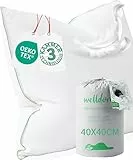 Welldora Premium Kopfkissen 40x40 | 100% natürliche Daunenfasern & Federn | Ergonomisch optimiert 3 Kammern Nackenstützkissen | Mittelfestes Kissen fachärztlich geprüft, Oeko-Tex zert. in Deutschland
