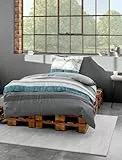 Bierbaum 6472_09 Mako-Satin-Bettwäsche Designed in Germany, 155 x 220 cm und 80 x 80 cm, silber