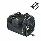 Basil Miles Gepäckträgertasche MIK - 7L - Wasserdicht, Inkl. abschließbarem MIK-System - Ideal für Pendeln und Outdoor - Schwarz/Lime