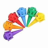 SKISUNO 6 Stück Ballwurf und Fangspielset aus Robustem Kunststoff Bunt für Drinnen und Draußen der Hand Augen Koordination bei Familien und Partyspielen