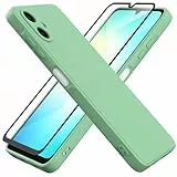 HHUIWIND Hülle Kompatibel mit Samsung Galaxy A06 4G (6,7 Zoll) mit 9D Schutzfolie,Handyhülle Liquid Silikon Weiche TPU Stoßfeste Case SchutzHülle - Grün
