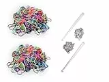 Loom Bänder Set für Kinder 1200 gummibänder mit S-haken und 2 Häkelnadeln - Kreatives Armbänder Selber Machen (Neon mix 3)