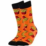 Socks Tunnel Unisex Bunte Socken Lustige Socken mit Motiv Karikatur Tier Witzige Niedlich Katze Hund Coole Socken Baumwolle (DE/NL/SE/PL, Numerisch, 36, 43, Regular, Regular, Pommes)